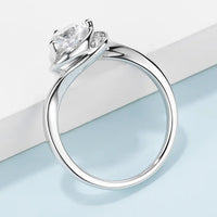 Ring Giulia - 1 Carat Moissanite Heart Sterling Silver Women's Ring Velanci
