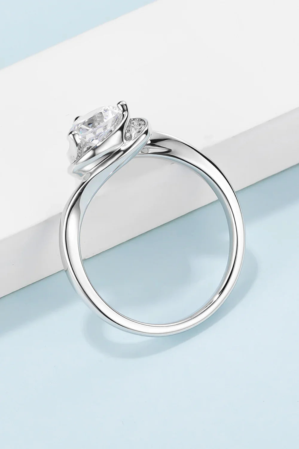 Ring Giulia - 1 Carat Moissanite Heart Sterling Silver Women's Ring Velanci
