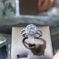 Ring Alessia - Platinum Plated 2 Carat Moissanite Center Women's Ring Velanci