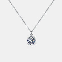 1 Carat Moissanite Sterling Silver Necklace - Minimalist Velanci