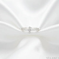 Cross Ring Giulia - Sterling Rose Gold Plated Pave Zircon Velanci