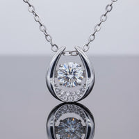 Minimalist 0.5ct Moissanite Zircon Pendant Necklace - Silver Velanci