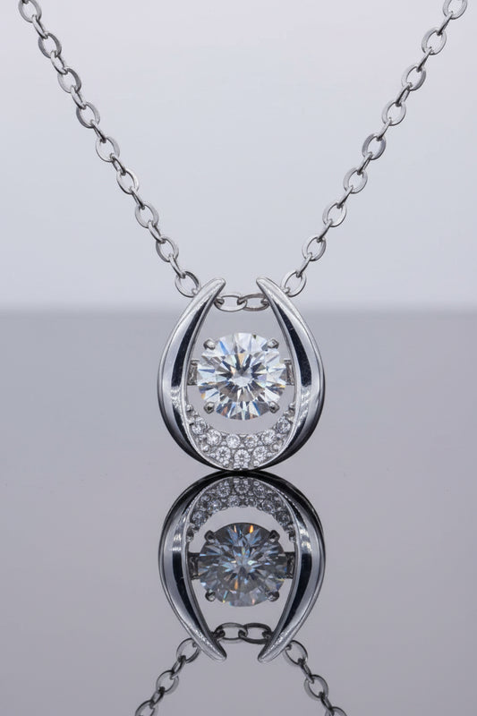 Minimalist 0.5ct Moissanite Zircon Pendant Necklace - Silver Velanci