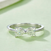 Bow Ring Giulia - 1 Carat Moissanite Sterling Silver Women's Ring Velanci