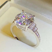 Ring Giulia - 5 Carat Moissanite Sterling Silver Band Women's Ring Velanci