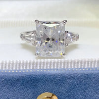 Ring Isabella - 5Ct Moissanite Platinum-Plated SterlingSilver Women's Ring Velanci