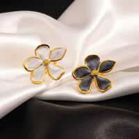 Flower Open Ring Chiara - Resin Inlay Gleaming Gold Women's Ring Velanci