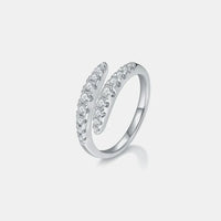 Sterling Silver Moissanite Bypass Ring Elena - Sparkle Band Women's Ring Velanci