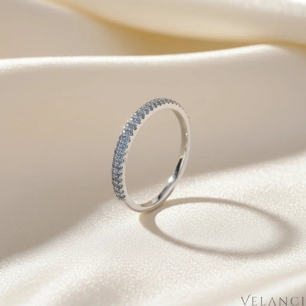 Ring Giulia - Sterling Silver Moissanite Half-Eternity Shine Velanci