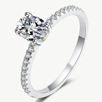 1 Carat Moissanite Silver Ring Elena - Timeless Sparkle Women's Ring Velanci