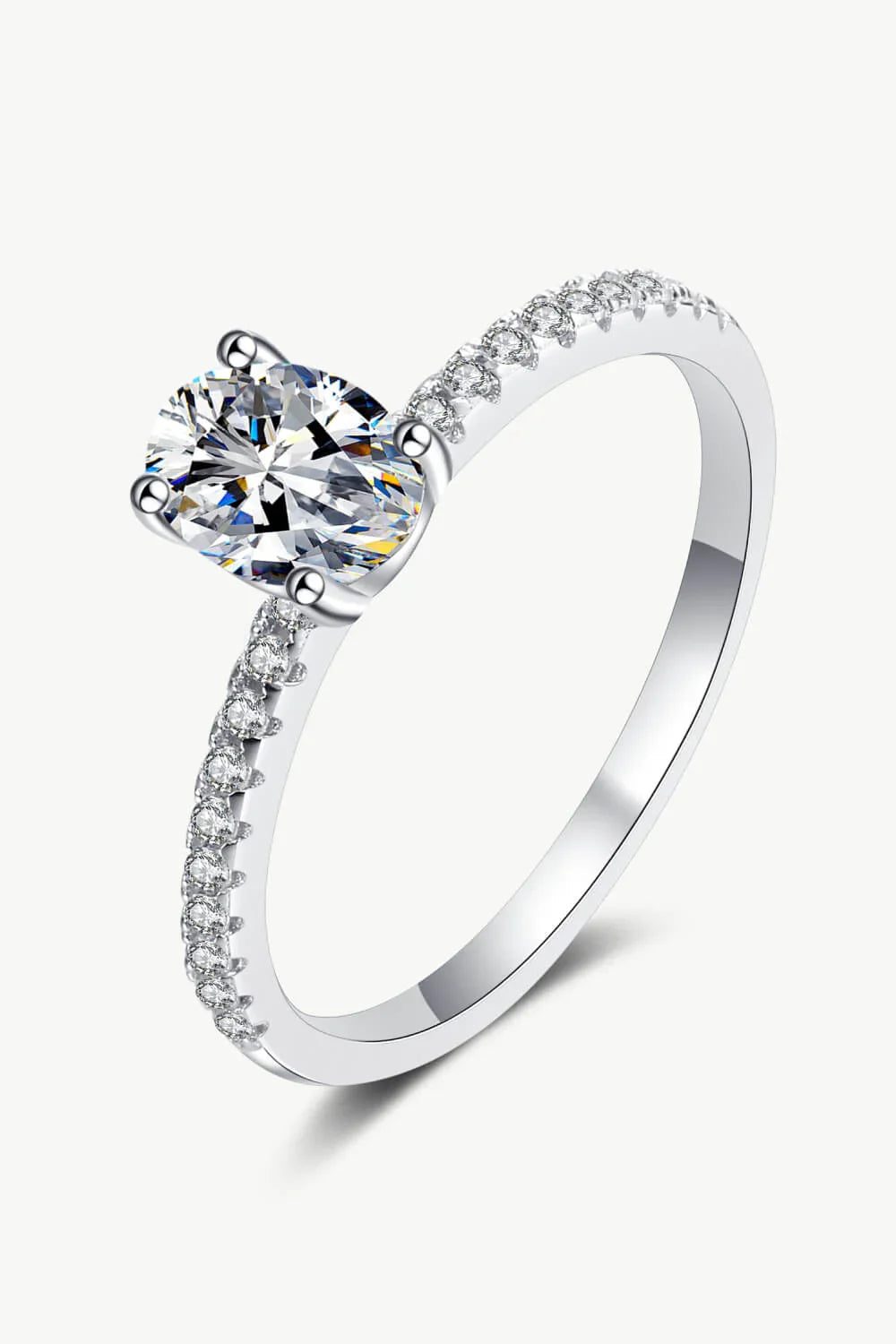 1 Carat Moissanite Silver Ring Elena - Timeless Sparkle Women's Ring Velanci