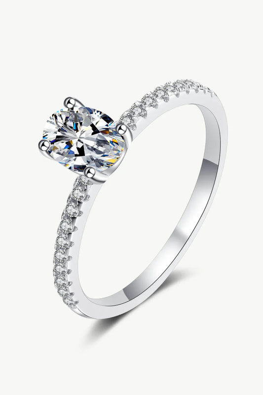 1 Carat Moissanite Silver Ring Elena - Timeless Sparkle Women's Ring Velanci
