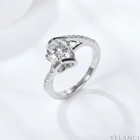Ring Bianca - Platinum-Plated Moissanite Center Stone Women's Ring Velanci