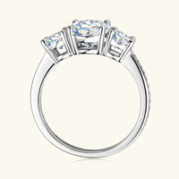 Moissanite Ring Ginevra - 3 Carat Sterling Silver Sparkle Women's Ring Velanci