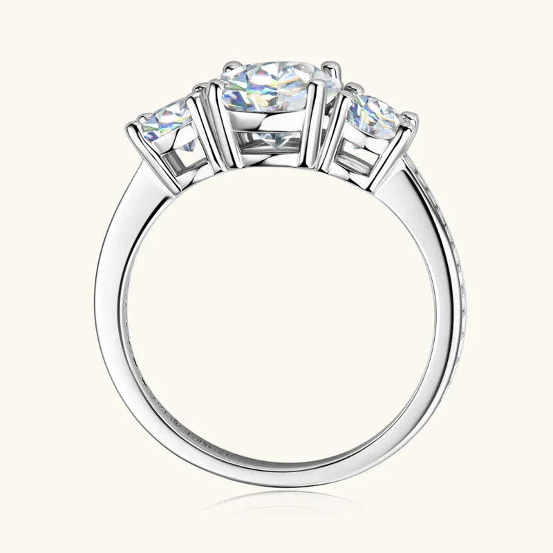 Moissanite Ring Ginevra - 3 Carat Sterling Silver Sparkle Women's Ring Velanci
