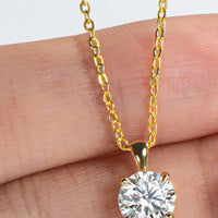 Minimalist Sterling Silver Moissanite Necklace - 1ct Sparkle Velanci