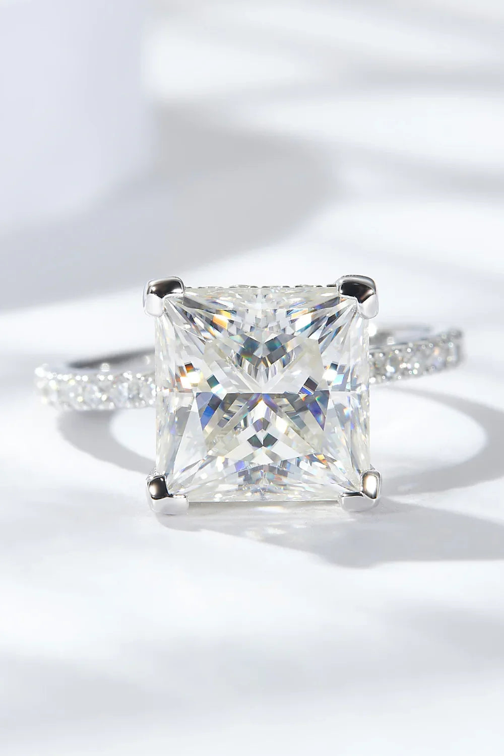 Moissanite Ring Giulia - 5.52 Carat Square Cut Sparkle Women's Ring Velanci