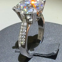 5 Carat Moissanite Sterling Silver Ring Giulia - Radiant Women's Ring Velanci