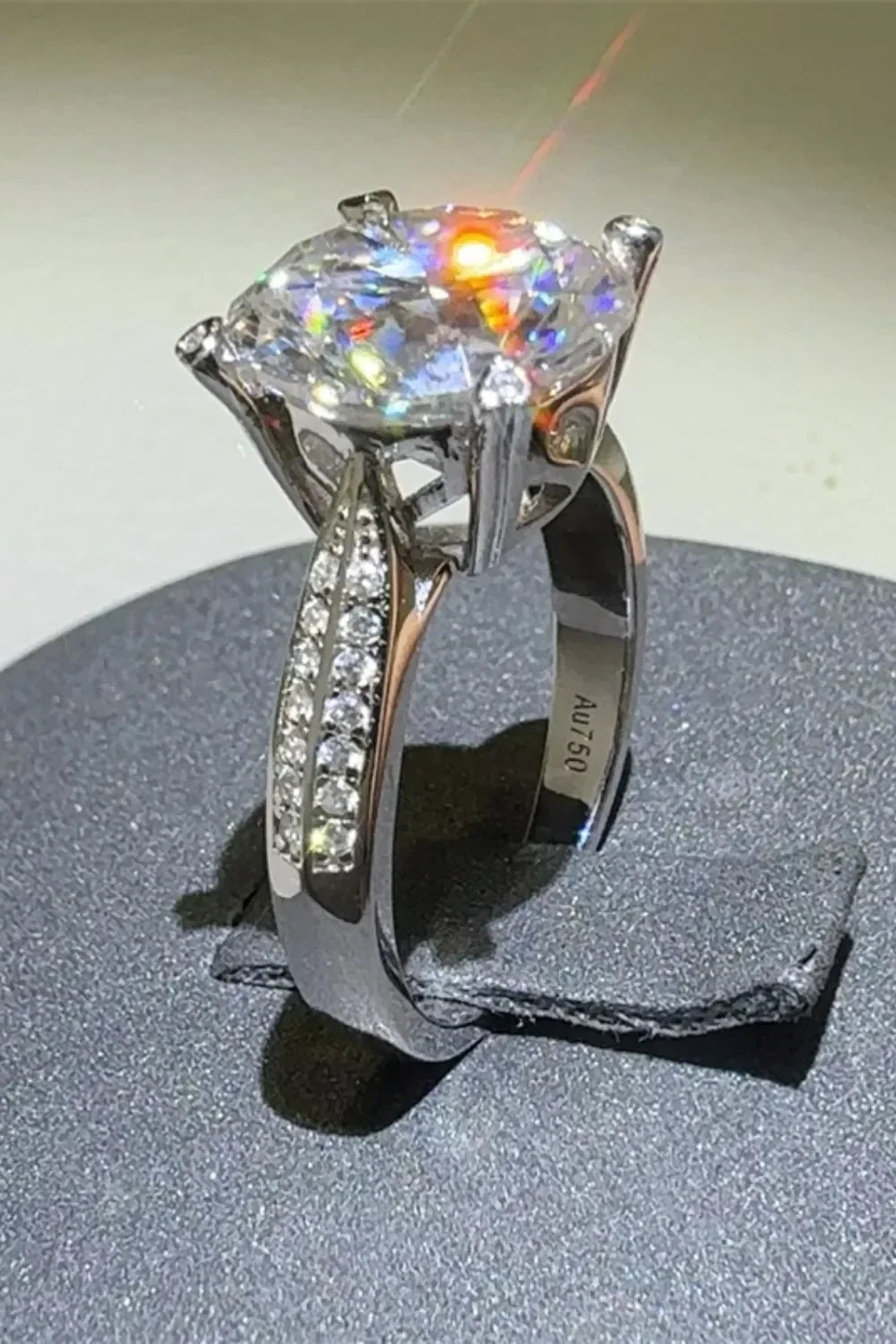 5 Carat Moissanite Sterling Silver Ring Giulia - Radiant Women's Ring Velanci