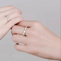 Moissanite Minimalist Rhodium Ring Alessia - Subtle Sparkle Velanci