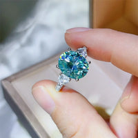 Ring Giulia - 5 Carat Moissanite Sterling Silver Shine Women's Ring Velanci
