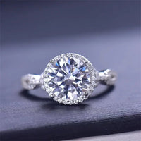 3 Carat Sterling Silver Moissanite Ring Giulia - Bright Women's Ring Velanci