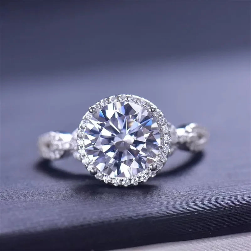 3 Carat Sterling Silver Moissanite Ring Giulia - Bright Women's Ring Velanci