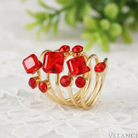 Ring Giulia - 18K Gold-Plated Layered Crystal Shine Women's Ring Velanci