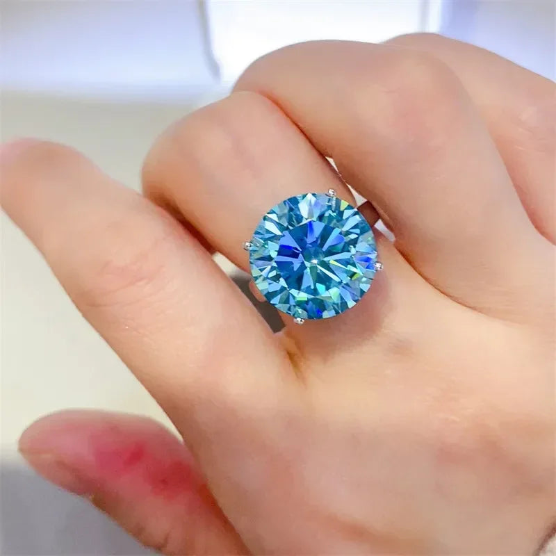 Moissanite Ring Sofia - 5 Ct Sterling Silver Sparkle Women's Ring Velanci