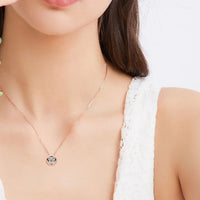 1ct Moissanite Necklace - Rose Gold Plated Silver Sparkle Velanci