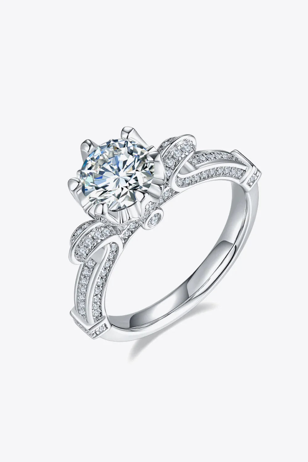 1 Carat Moissanite Ring Giovanna - Crown Setting Sparkle Women's Ring Velanci