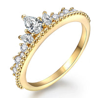 Crown Moissanite Ring Giovanna - Gold Plated 0.3ct Center Women's Ring Velanci
