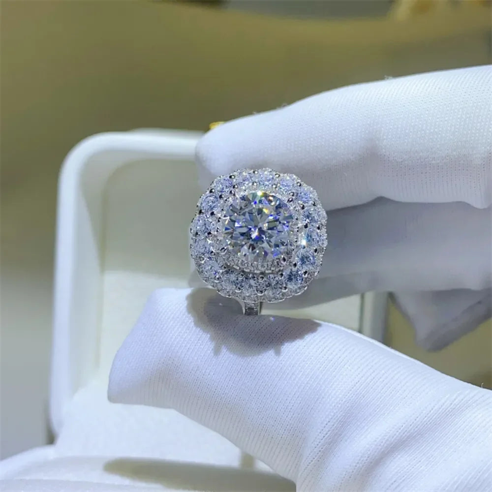Moissanite Sterling Ring Giulia - Coastal Sparkle, 2 Carat Women's Ring Velanci