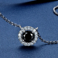 TwoTone 1 Carat Moissanite Pendant Necklace - Subtle Sparkle Velanci