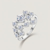 Moissanite Ring Alessia - 1.2 Carat Sterling Silver Halo Women's Ring Velanci