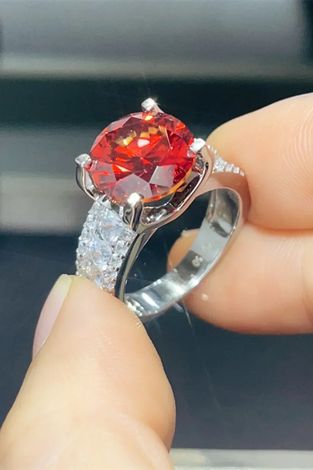 Moissanite Ring Bianca - 5 Carat Sterling Silver Shine Women's Ring Velanci