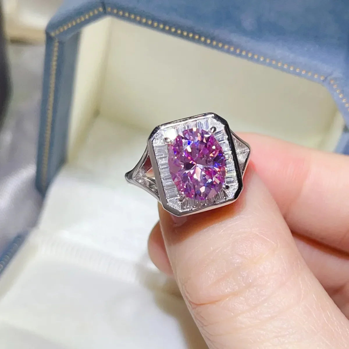 3 Carat Moissanite Square Ring Elena - Coastal Shine Women's Ring Velanci