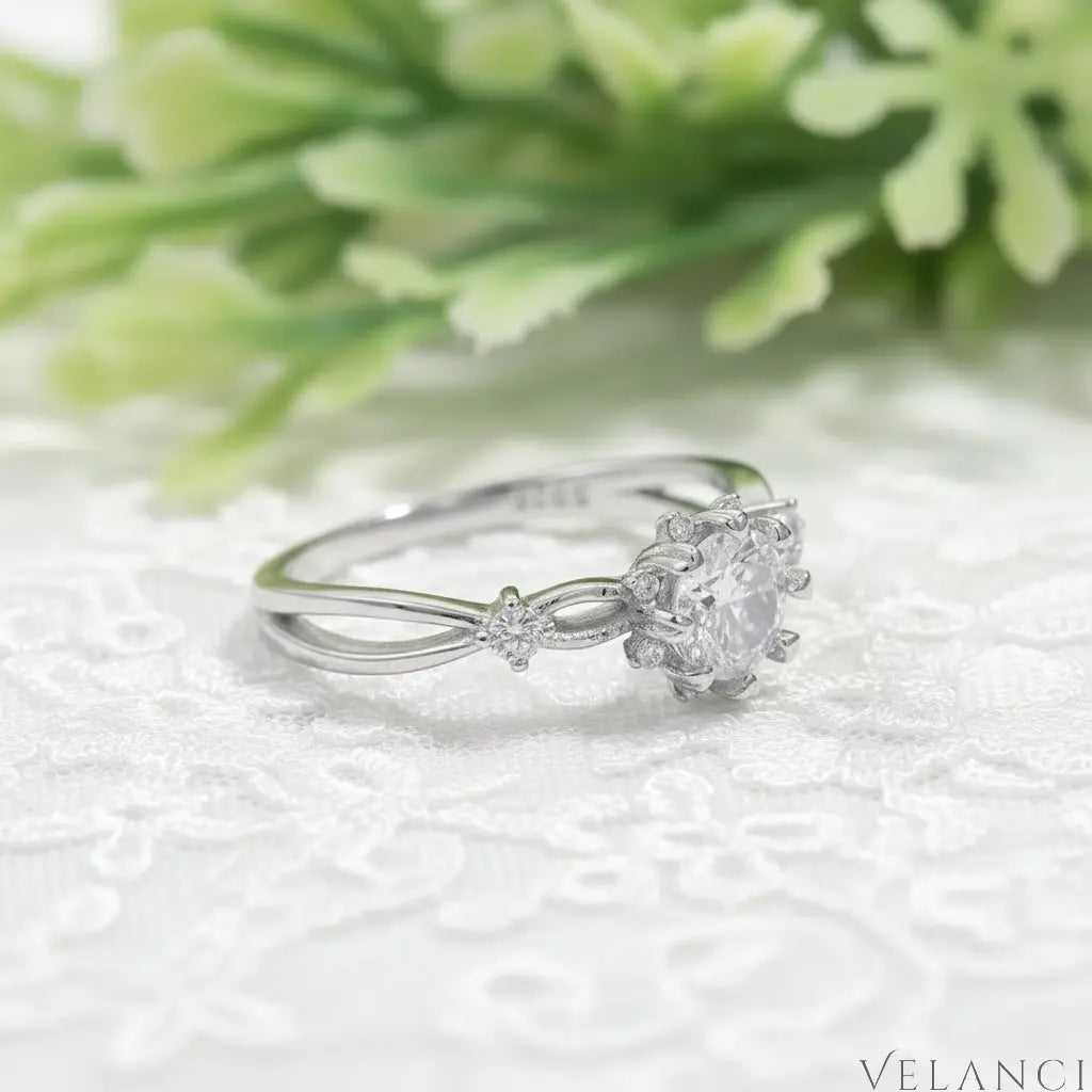 Sterling Silver Inlaid Zircon Ring Alessandra - Sparkle Velanci