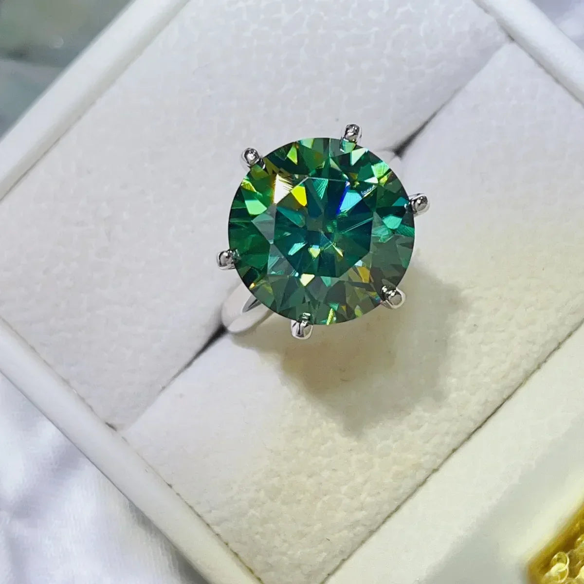 10 Carat Moissanite Sterling Silver Ring Elisa - Sparkle Women's Ring Velanci