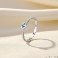 Ring Alessia - Delicate Moissanite Shine Rhodium Finish Velanci