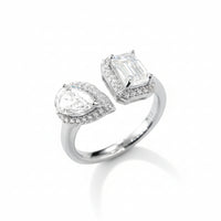 1-ct Moissanite Ring Bianca - Platinum-Plated D Color VVS1 Women's Ring Velanci