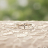 Sterling Silver Zircon Cross Ring Bianca - Delicate Sparkle Velanci