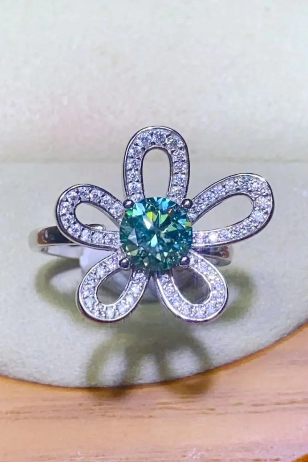Ring Giulia - 1 Carat Moissanite, Open Flower Design Women's Ring Velanci