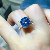 Ring Giulia - 5 Carat Pink Moissanite Halo Platinum-Plated Women's Ring Velanci