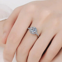 1 Carat Moissanite Halo Ring Valentina - Coastal Sparkle Women's Ring Velanci