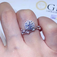 1 Carat Moissanite Platinum-Plated Ring Sofia - Daily Shine Women's Ring Velanci