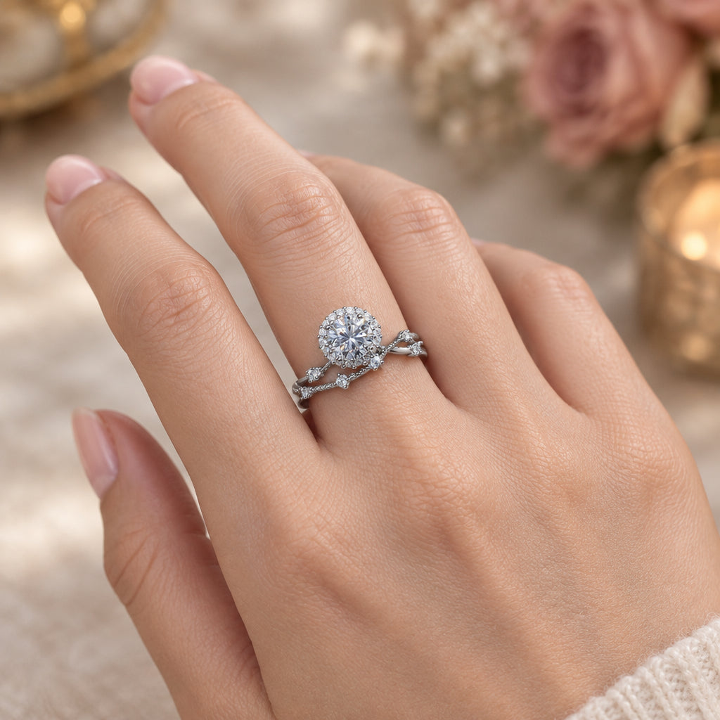 1 Carat Moissanite Platinum-Plated Ring Sofia - Daily Shine Women's Ring Velanci