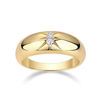 Moissanite Ring Valentina - 18K Gold-Plated Silver Shine Women's Ring Velanci
