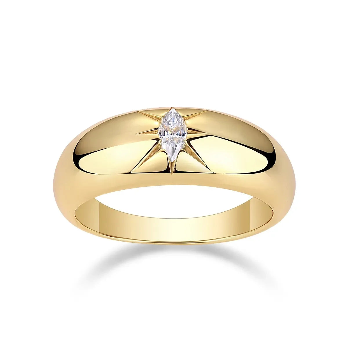 Moissanite Ring Valentina - 18K Gold-Plated Silver Shine Women's Ring Velanci