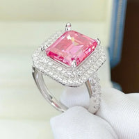 2 Carat Platinum-Plated Moissanite Ring Giovanna - Halo Glow Women's Ring Velanci